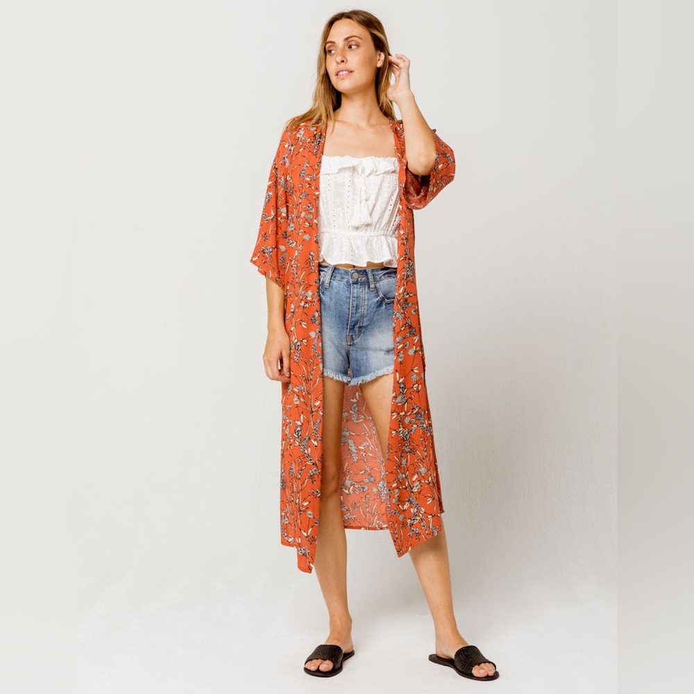 Sky & Sparrow vine floral kimono 🧡
